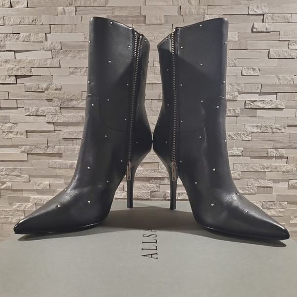 ALL SAINTS STUDDED BOOTIES - Picture 2 of 16